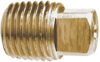 Brass Fittings - 1/8 Brass Sq Head Pipe Plug - 28084