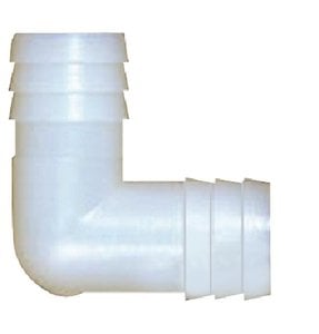 Brass Fittings - Plastic Hose Barb Union Elbow 1/4X1/4 - 33390W