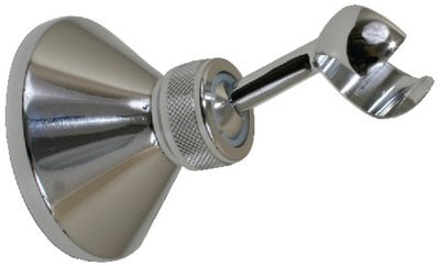 Scandvik - Chrome Plated Brass Adjustable Bulkhead Holder for Straight Shower Handles, Swivels 360 Degrees - 10013P