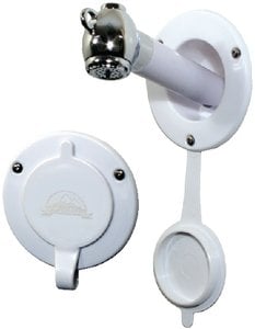 Scandvik - Recessed Transom Shower For Vertical Installation With 6' White Nylon Hose - 10750P