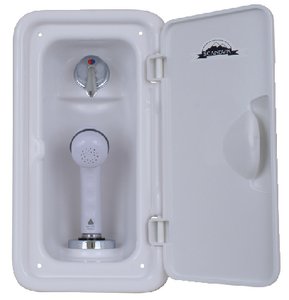 Scandvik - 14126 Vertical Shower Box, White Sprayer With 6' White Nylon Hose - 14126