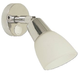 Scandvik - LED Chrome Plated Brass Swivel Cabin and Reading Light With White Frosted Glass Shade - 41365