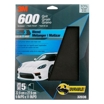 IMPERIAL WET OR DRY PAPER SHEETS (3M MARINE) - 600 Grit - 9 in x 11 in - 5 per pack - 32036