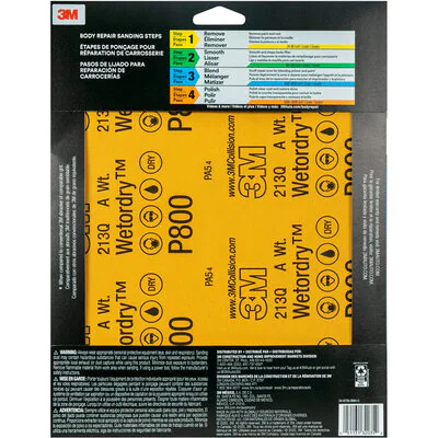 3M - Wetordry Sandpaper - 800 Grit - 9 inch x 11 inch - 5 Pack - 32035