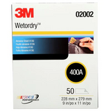 3M - Wetordry Abrasive Sheet 413Q - 400 Grit - 9 inch x 11 inch - 50 Pack - 02002