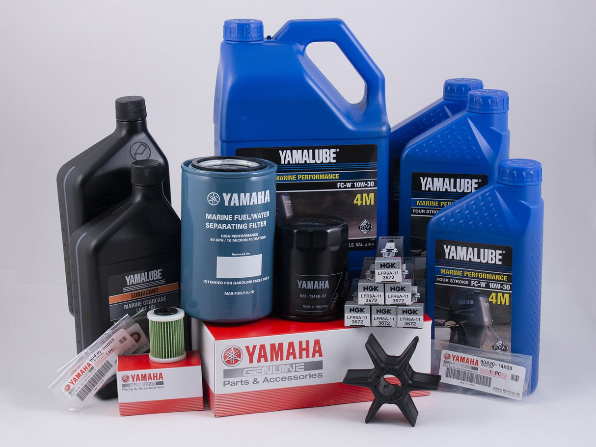 Yamaha F225 F250 F300 4.2L V6 100 Hour Service Maintenance Kit with Cooling - Yamalube 10W-30 - 2020 - Current - See Description for Applicable Models