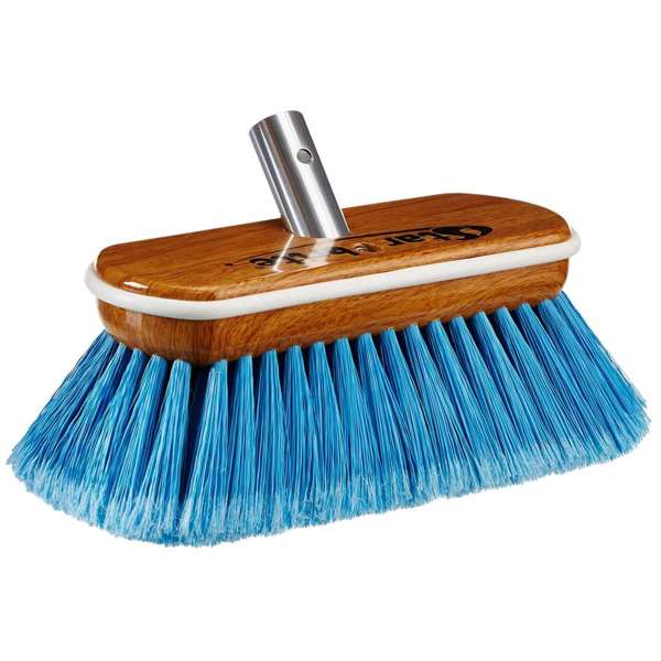 Starbrite - Premium Wash Brush - Synthetic Wood Block w/Bumper - Blue - Medium - 8" - 40171