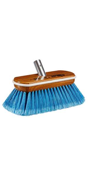 Starbrite - Premium Wash Brush - Synthetic Wood Block w/Bumper - Blue - Medium - 8" - 40171