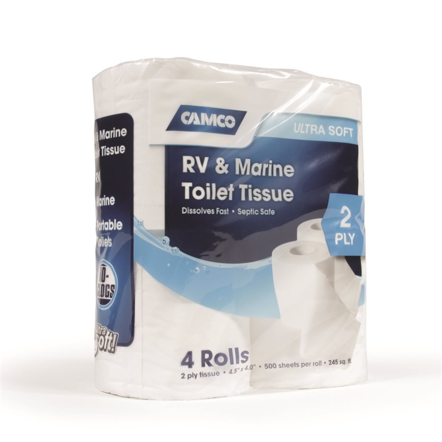 Camco Marine - Toilet Tissue - 2 Ply - 4 per Pack - 500 Sheets - Replaces P/n 117-40274 Rvx - 40274