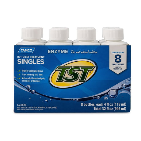Camco Marine - TST Blue Enzym Toilet Treatment - 4 oz. Singles - Pack of 8 - Replaces P/n 117-41501 Rvx - 41501