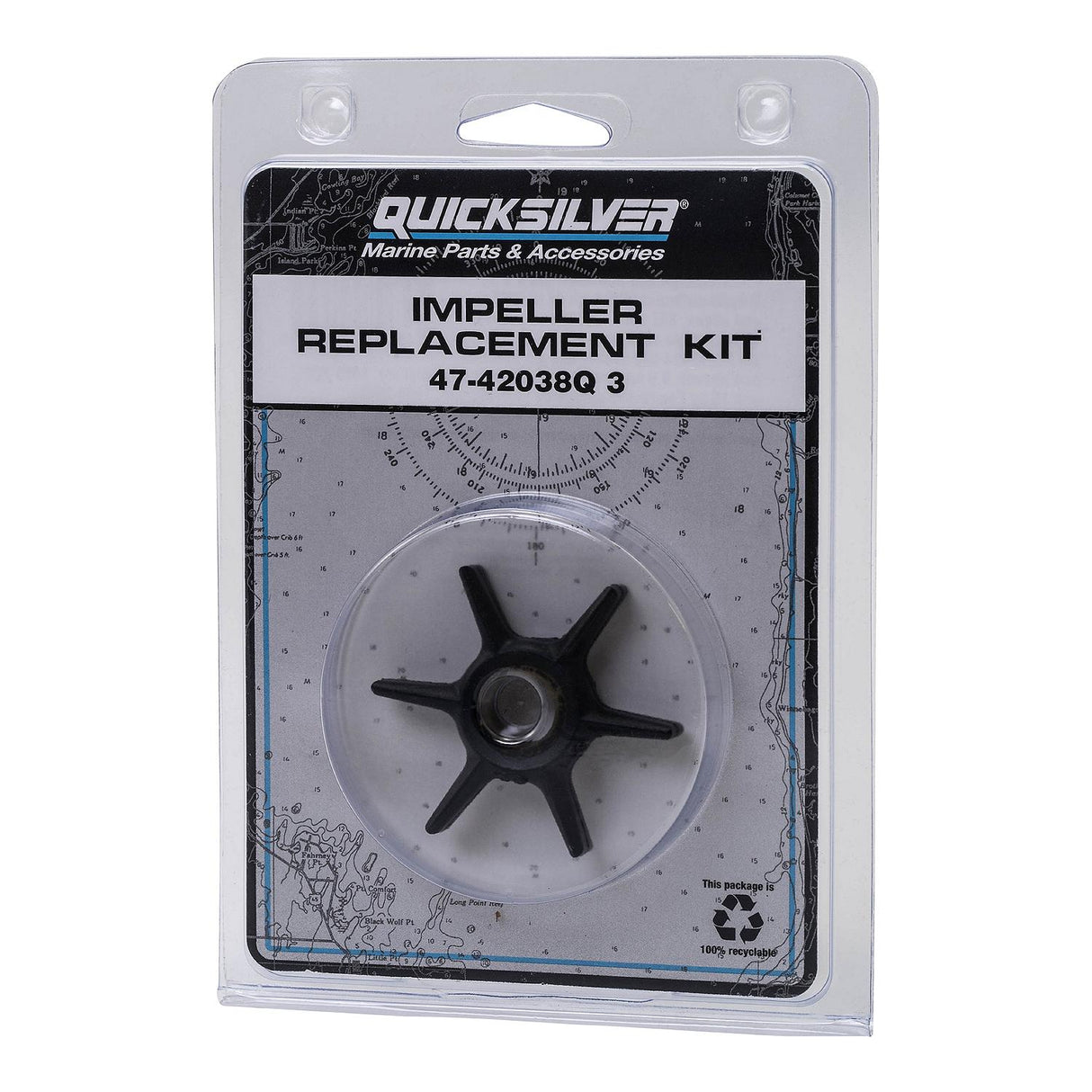 Mercury Quicksilver - Water Impeller Repair Kit - Fits 6-15 HP Outboards - 47-42038Q3