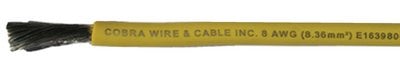 Cobra Wire & Cable - Tinned Copper Battery Cable -  8 Gauge - 100' - Yellow - A2008T04100FT