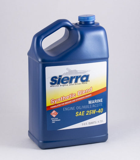 Sierra - 25W-40 FC-W Synthetic Blend 4 Stroke Inboard/Sterndrive Engine Oil - 5 Quart - 1894404