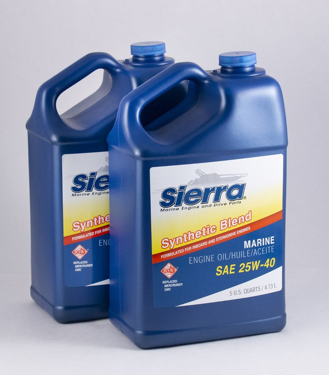 Sierra - 25W-40 FC-W Synthetic Blend 4 Stroke Inboard/Sterndrive Engine Oil - 5 Quart - 2 Pack - 1894404