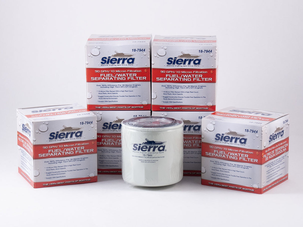 Sierra 7944 Short Fuel Water Separator - Replaces Mercury 35-802893Q - 6 Pack