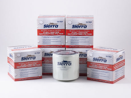 Sierra 7944 Short Fuel Water Separator - Replaces Mercury 35-802893Q - 6 Pack