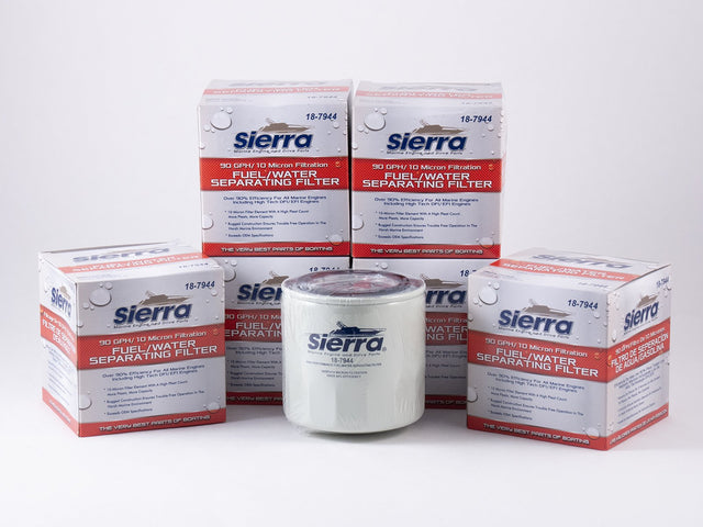 Sierra 7944 Short Fuel Water Separator - Replaces Mercury 35-802893Q - 6 Pack