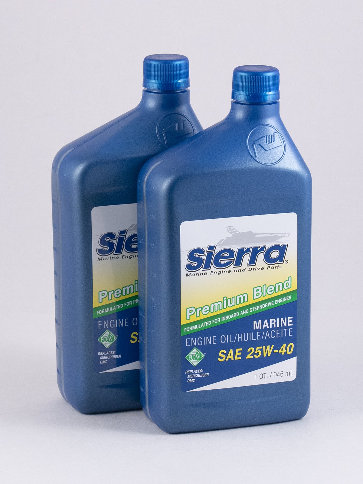 Sierra - SAE 25W-40 FC-W 4 Stroke Marine Engine Oil - Quart - 2 Pack - 94002