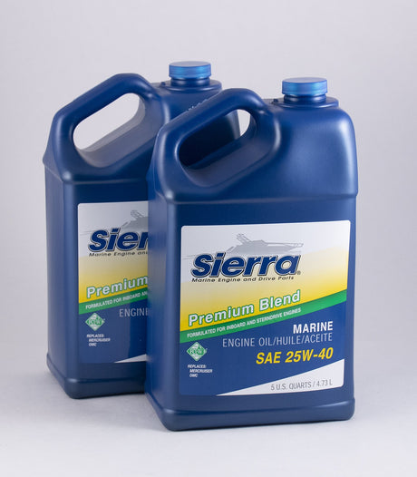 Sierra - SAE 25W-40 FC-W 4 Stroke Marine Engine Oil - 5 Quart - 2 Pack - 94004