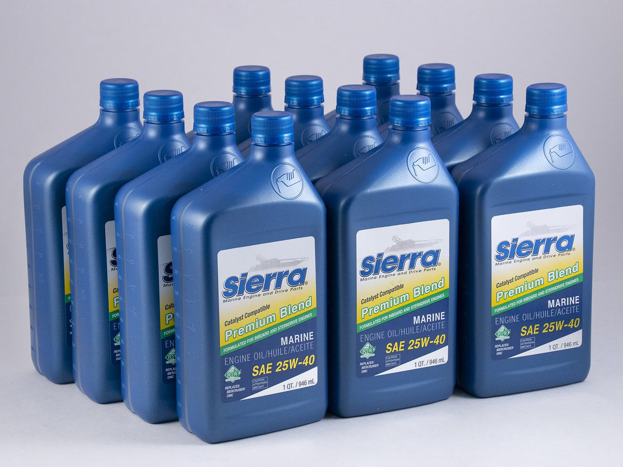 Sierra - 25W-40 FC-W 4 Stroke Stern Drive Engine Oil - Quart - 12 Pack - 9400CAT2