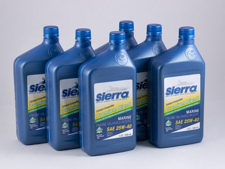 Sierra - 25W-40 FC-W 4 Stroke Stern Drive Engine Oil - Quart - 6 Pack - 9400CAT2