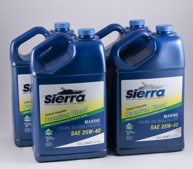 Sierra - 25W-40 FC-W 4 Stroke Stern Drive Engine Oil - 5 Quart - 4 Pack - 9400CAT4