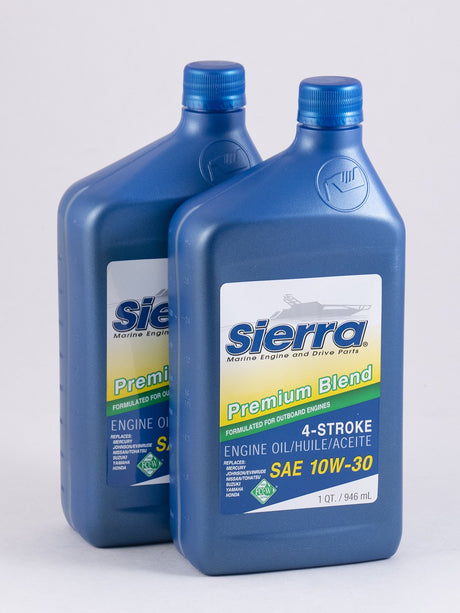 Sierra - SAE 10W-30 FC-W 4 Stroke Outboard Marine Engine Oil - Quart - 2 Pack - 94202