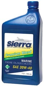 Sierra - 4-Stroke 20W40 FC-W Mineral Outboard Engine Oil - Quart - 94502