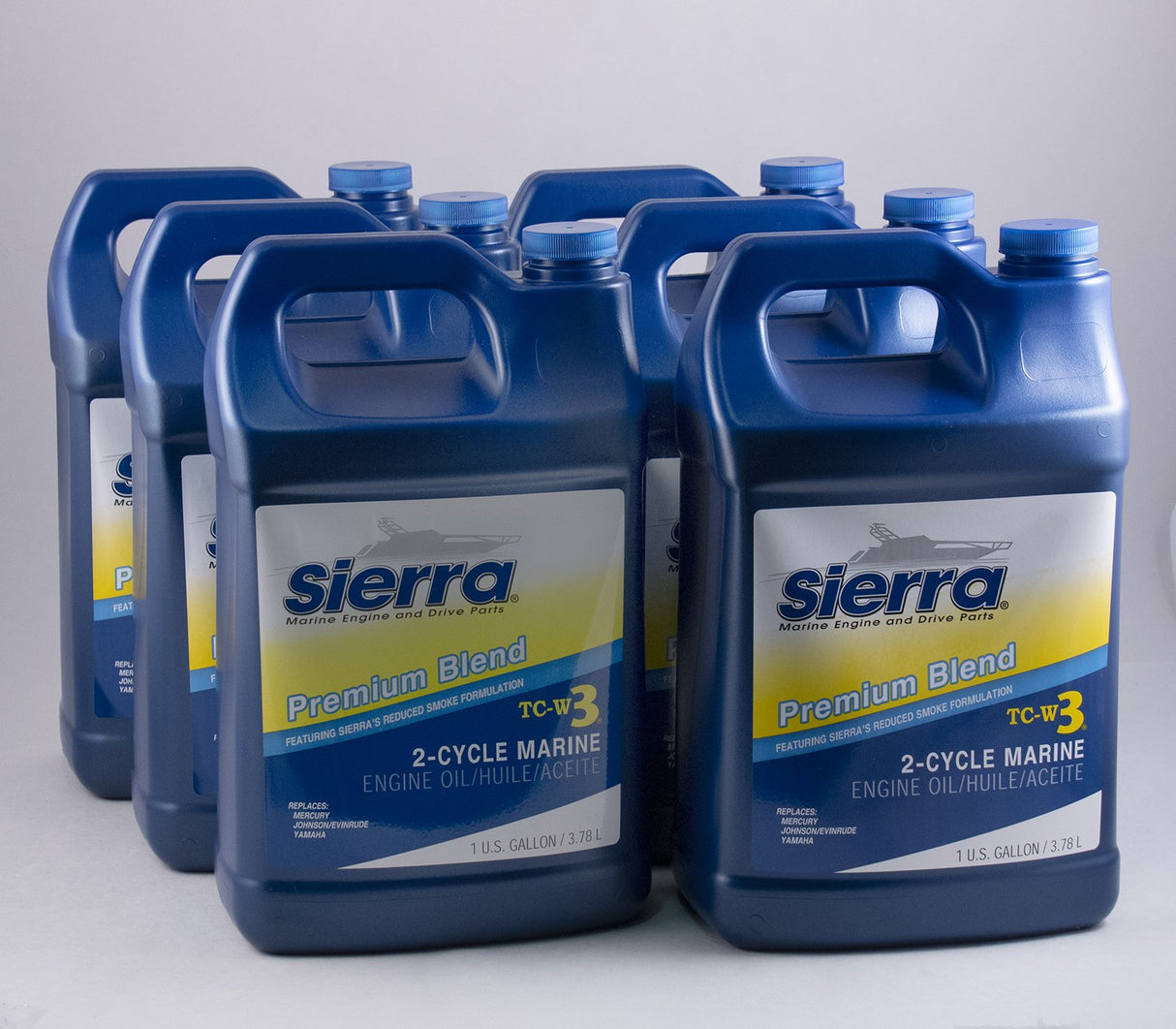 Sierra - Blue Premium TC-W3 2 Stroke Marine Engine Oil - Gallon - 6 Pack - 95003