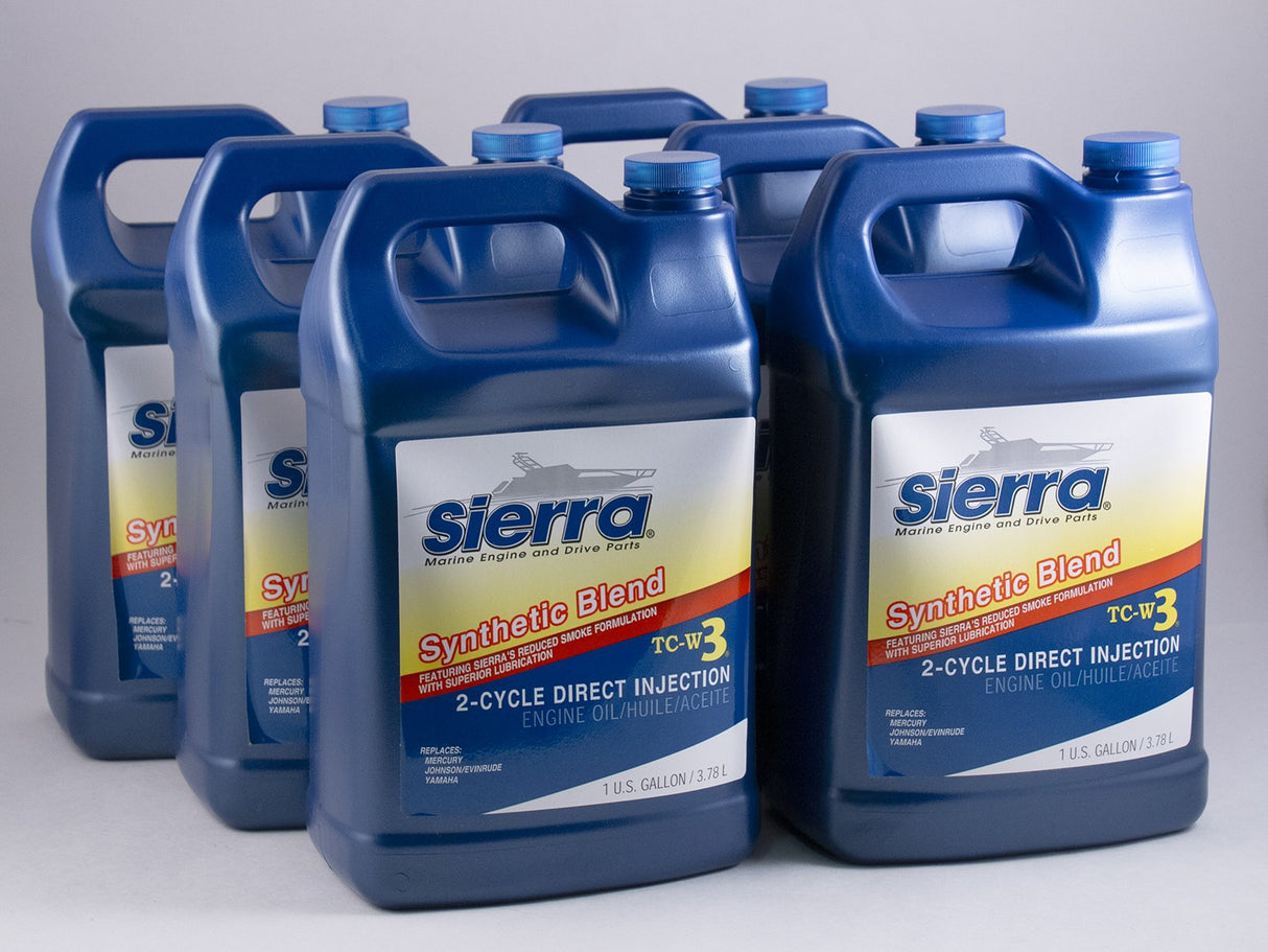 Sierra - TC-W3 Direct Injection 2-Stroke Marine Oil - Synthetic Blend - Gallon - 6 Pack - 95303