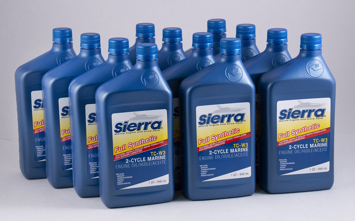 Sierra - Full Synthetic TC-W3 2 Stroke Outboard Marine Oil - 32 oz. - 12 Pack - 95402