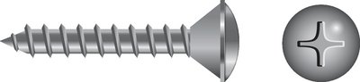 Seachoice - Phillips Oval Head Tapping Screws, #6 X 3/8" - 00777