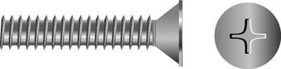 Seachoice - Phillips Machine Screw - Flat Head, M6-1 X 20 - 01331