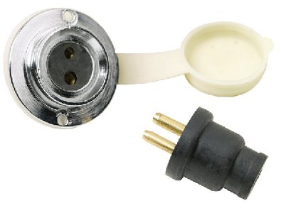 Sea Choice - Deck Connector With Two Pin Double Contact Socket and Plug - 10121