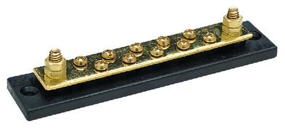 Sea Choice - Terminal Block With Brass Stud Terminals and Hex Nuts 10 Gang - 13631