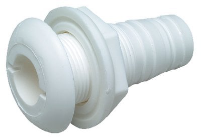 Seachoice - 1/2" White Plastic Thru-hull With Broad Flange - 18011