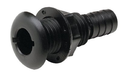 Seachoice - 3/4" Black Plastic Thru-hull With Broad Flange - 18151