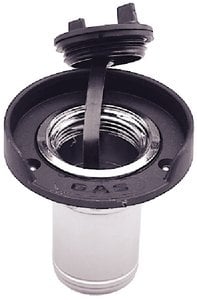 Sea Choice - Chrome Plated Zinc Gas Deck Fill With Cap (Strap Tether) For 11/2" Hose - 32011