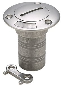 Sea Choice - Stainless Steel Deck Fill With Cap (Chain Tether) For 11/2" Hose - 32271