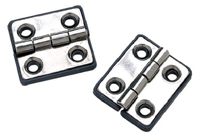 Seachoice - Polished Stainless Steel Butt Hinges With Black Nylon Base Plate - 1-5/16" X 1-1/2" - 2-Pack - 33951