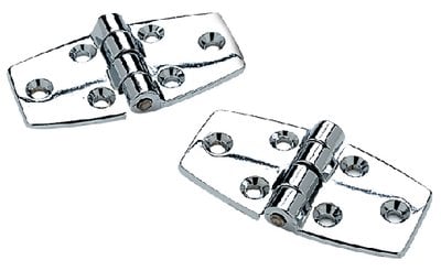 Sea Choice - Chrome Plated Zinc Utility Hinges with 120 Degree Opening - 3" x 11/2" - 2-Pack - 34241