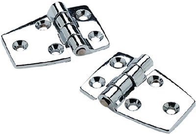 Sea Choice - Chrome Plated Zinc 3/4" Short Side Hinges - 21/4" x 11/2" - 2-Pack - 34401