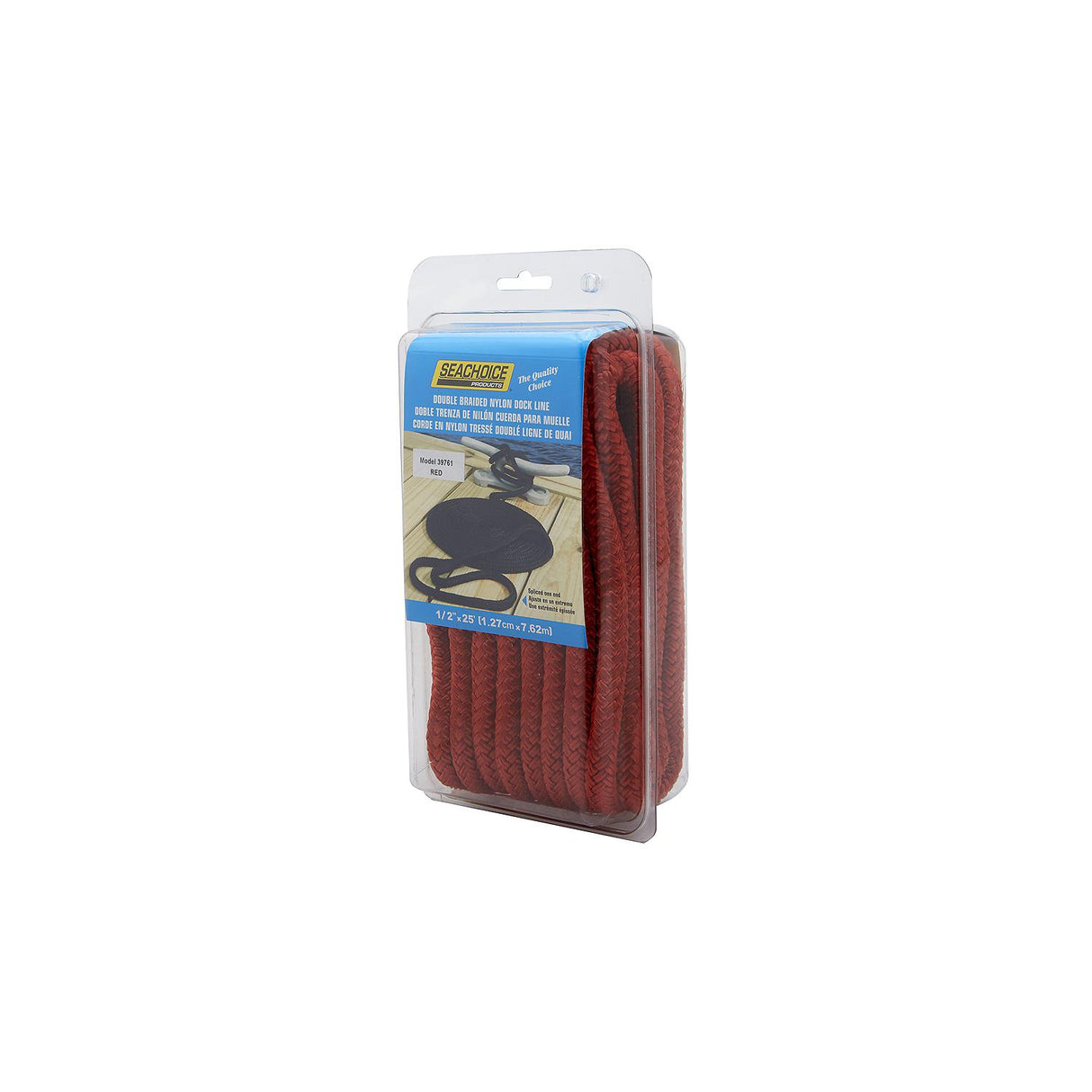 Seachoice - Double Braid Nylon Dock Line | Red | 1/2" x 25' | 39761