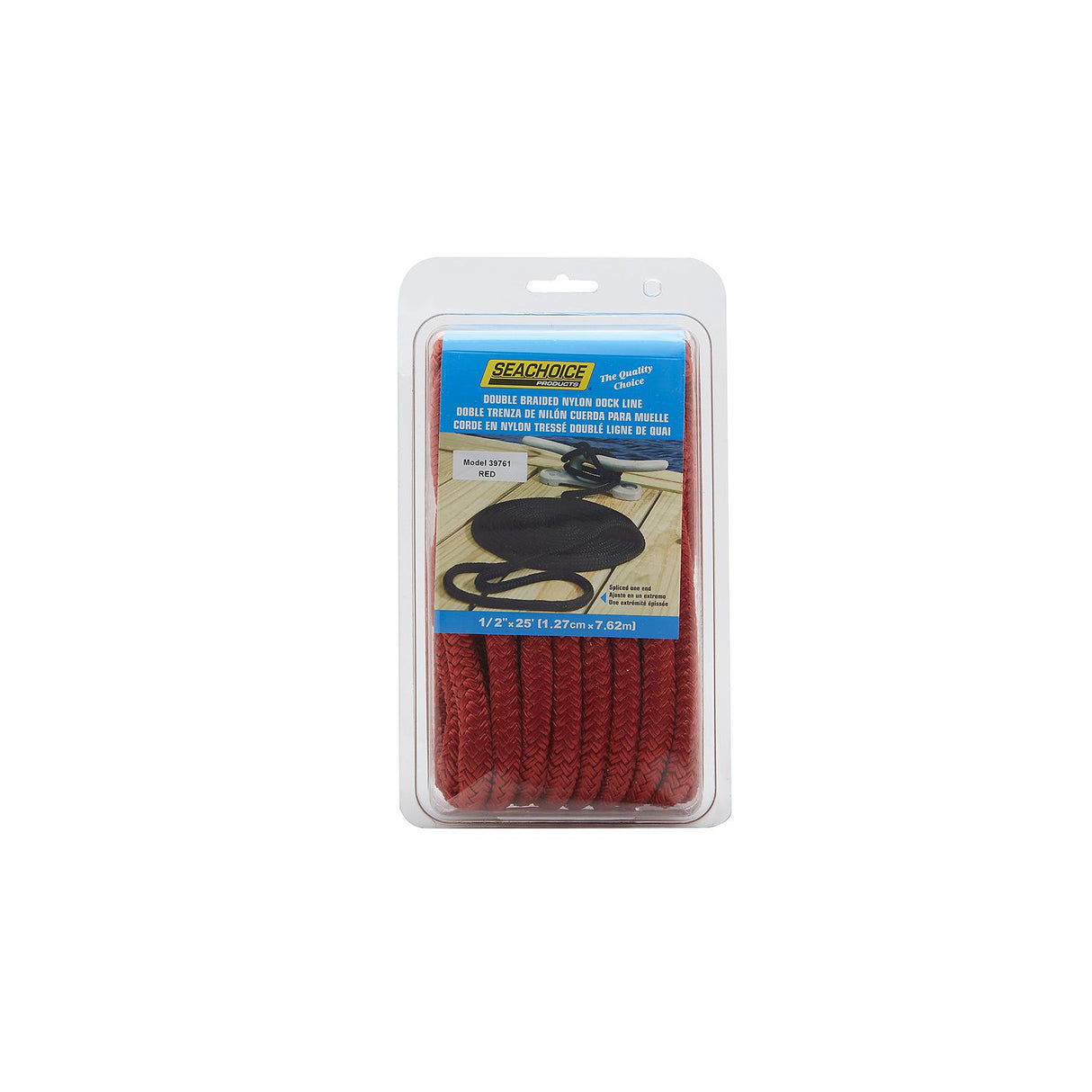 Seachoice - Double Braid Nylon Dock Line | Red | 1/2" x 25' | 39761