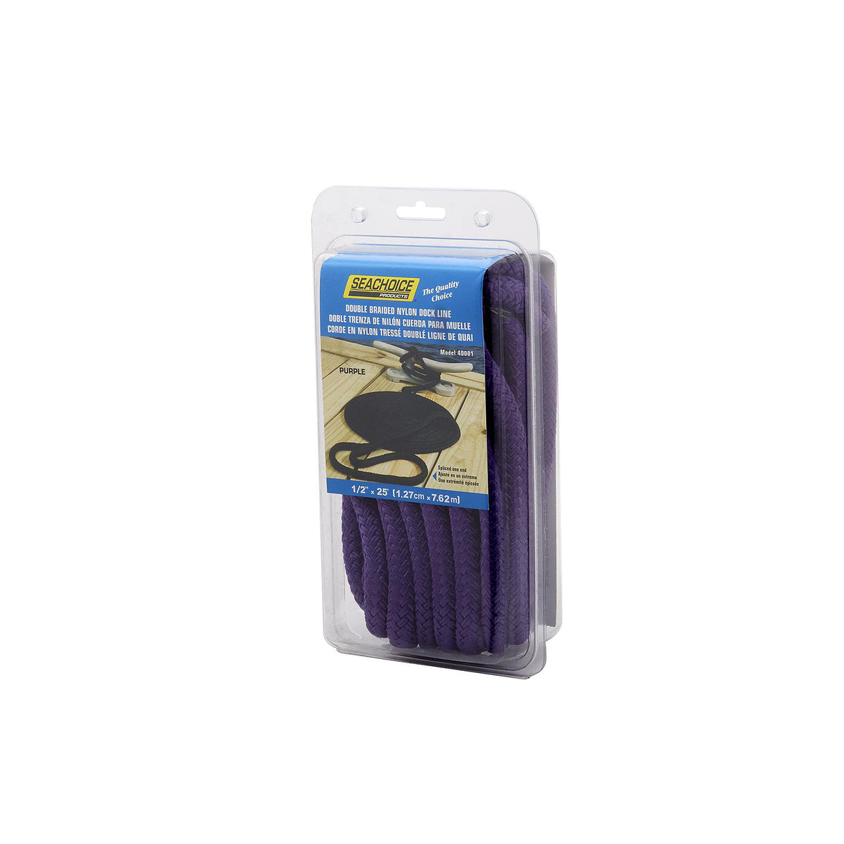 Seachoice - Double Braid Nylon Dock Line | Purple | 1/2" x 25' | 40001
