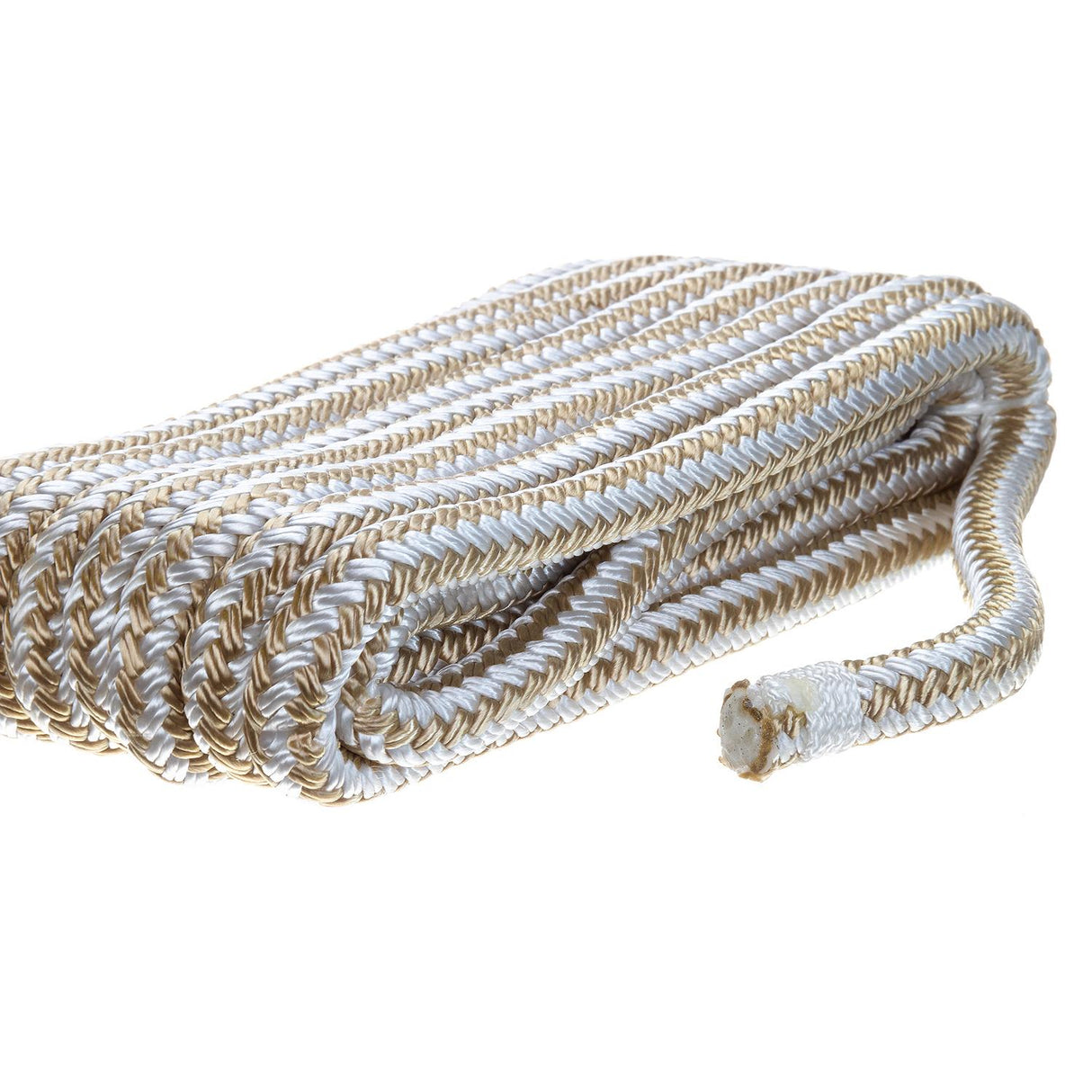 Seachoice - Double Braid Nylon Dock Line | Gold/White | 3/8" x 15' | 40011