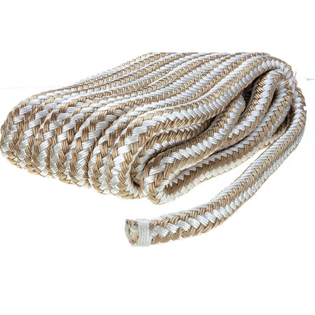 Seachoice - Double Braid Nylon Dock Line | Gold/White | 5/8" x 25' | 40051
