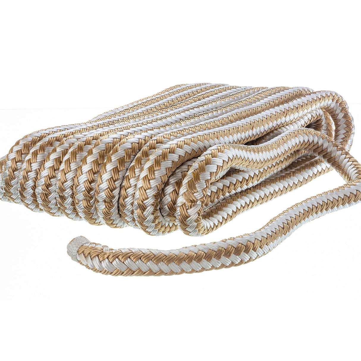 Seachoice - Double Braid Nylon Dock Line | Gold/White | 5/8" x 35' | 40061