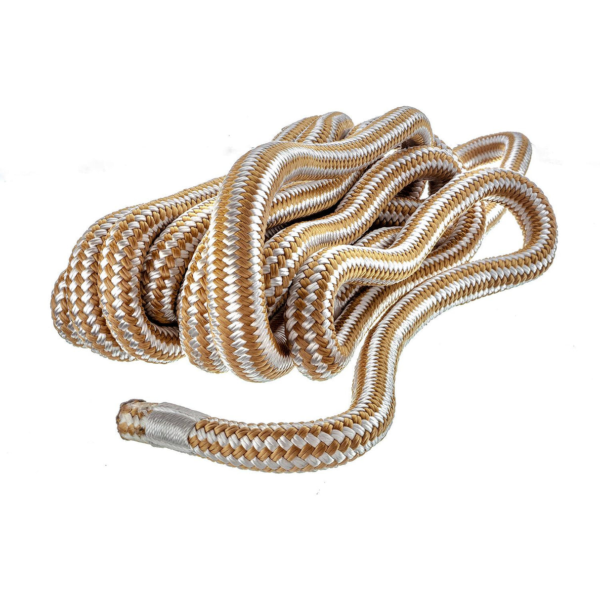 Seachoice - Double Braid Nylon Dock Line | Gold/White | 5/8" x 20' | 40071