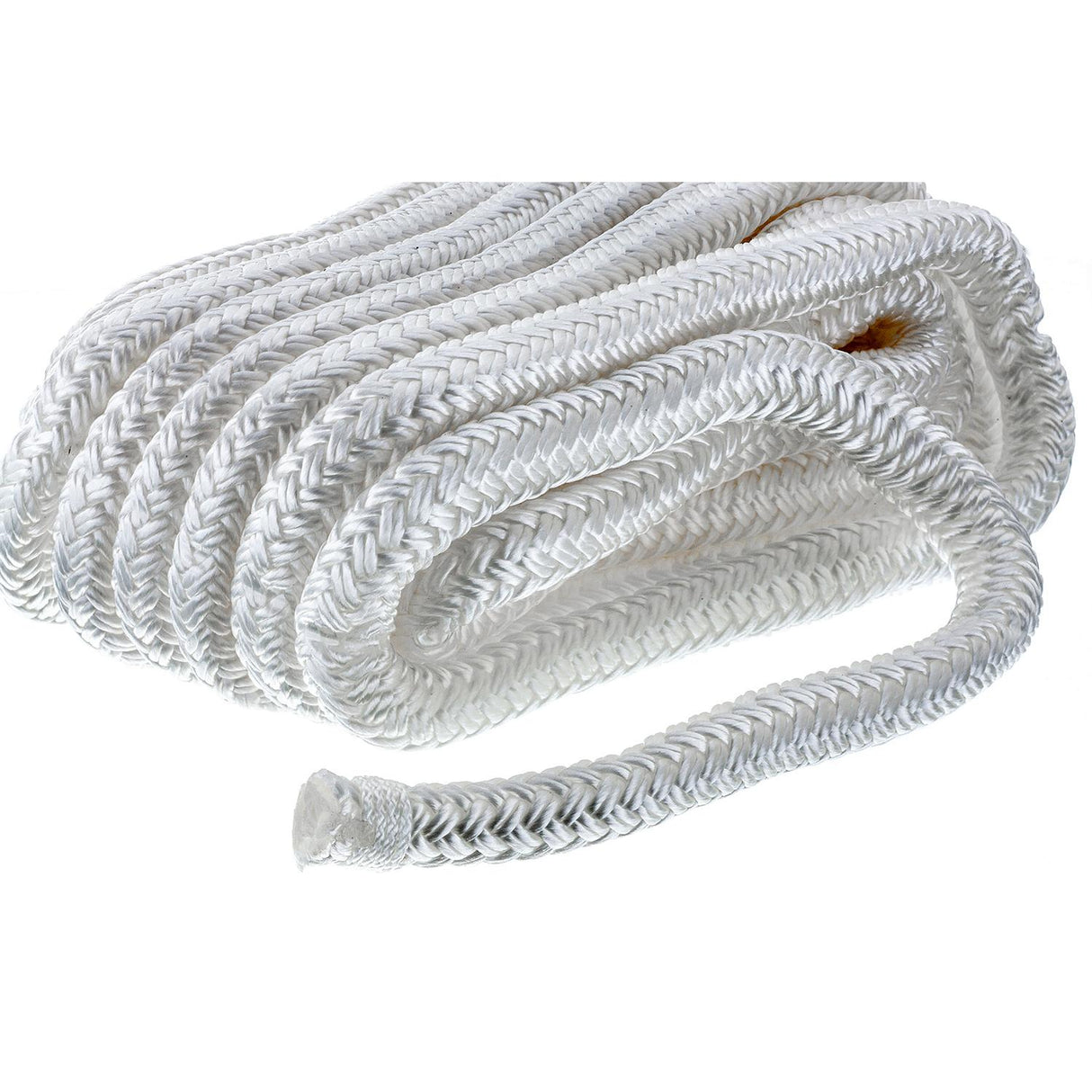 Seachoice - Línea de muelle de nailon trenzado doble, 1/2" x 25' - 40131 BLANCO